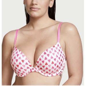 Комплект White Push-up Bra Heart print Set