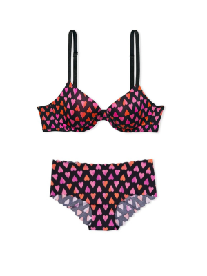 Комплект Lightly lined demi Bra Heart print Set