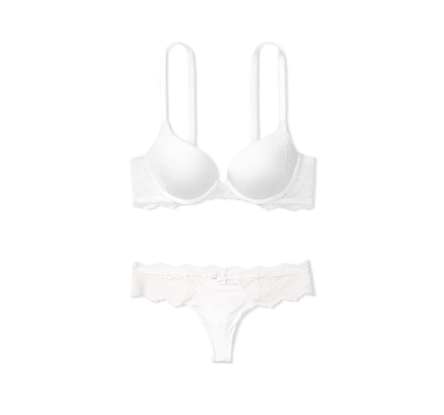 Комплект Dream Angels White Floral Lace Push Up Bra Set