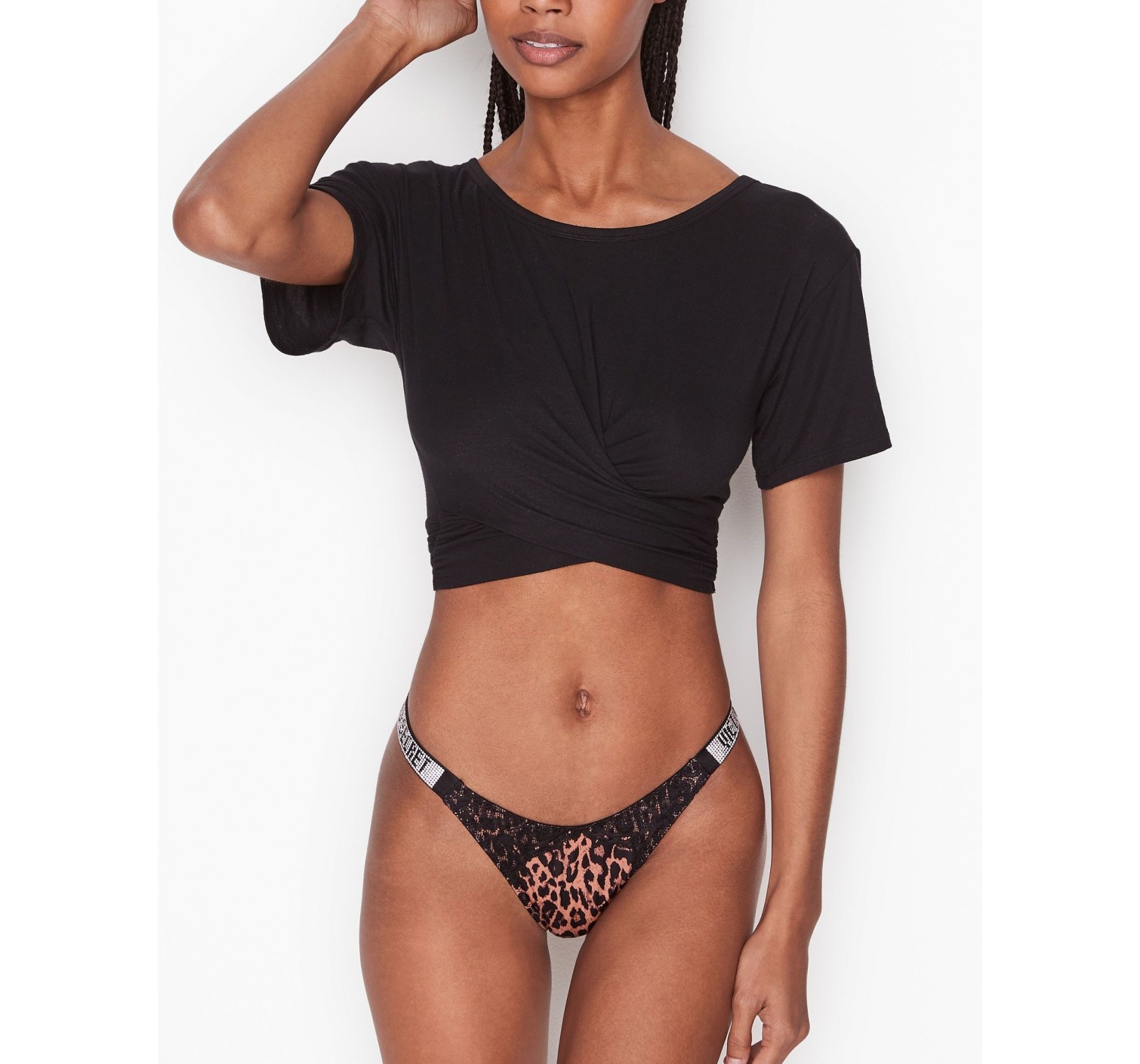 Комплект білизни VS Very Sexy Leopard Lace Shine Strap Push-up Bra set