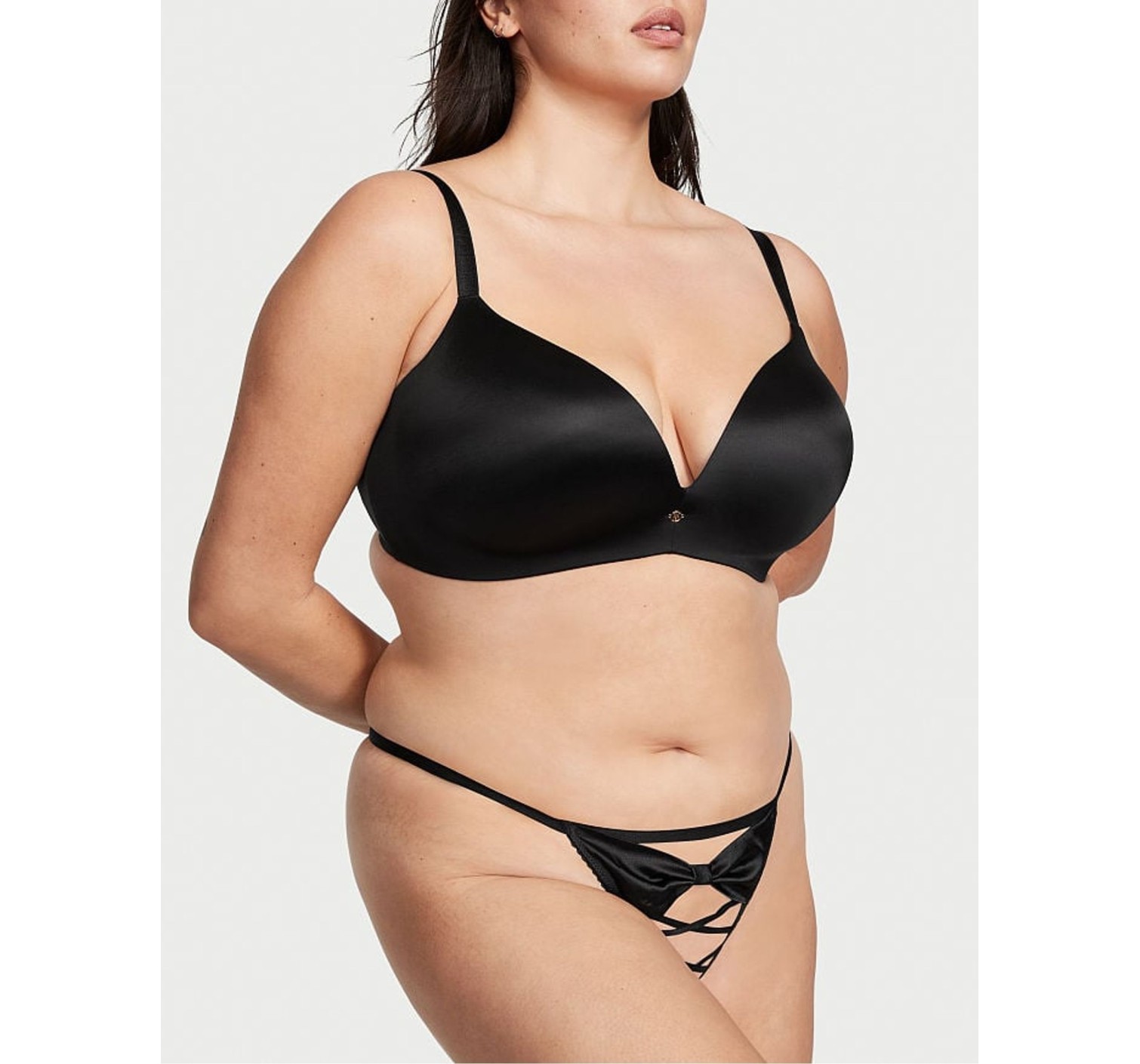 Трусики Very Sexy Black Bow Lace Up V-String Panty
