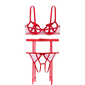 Комплект Very Sexy Open Cup Demi Bow Unlined Balconet Lipstick