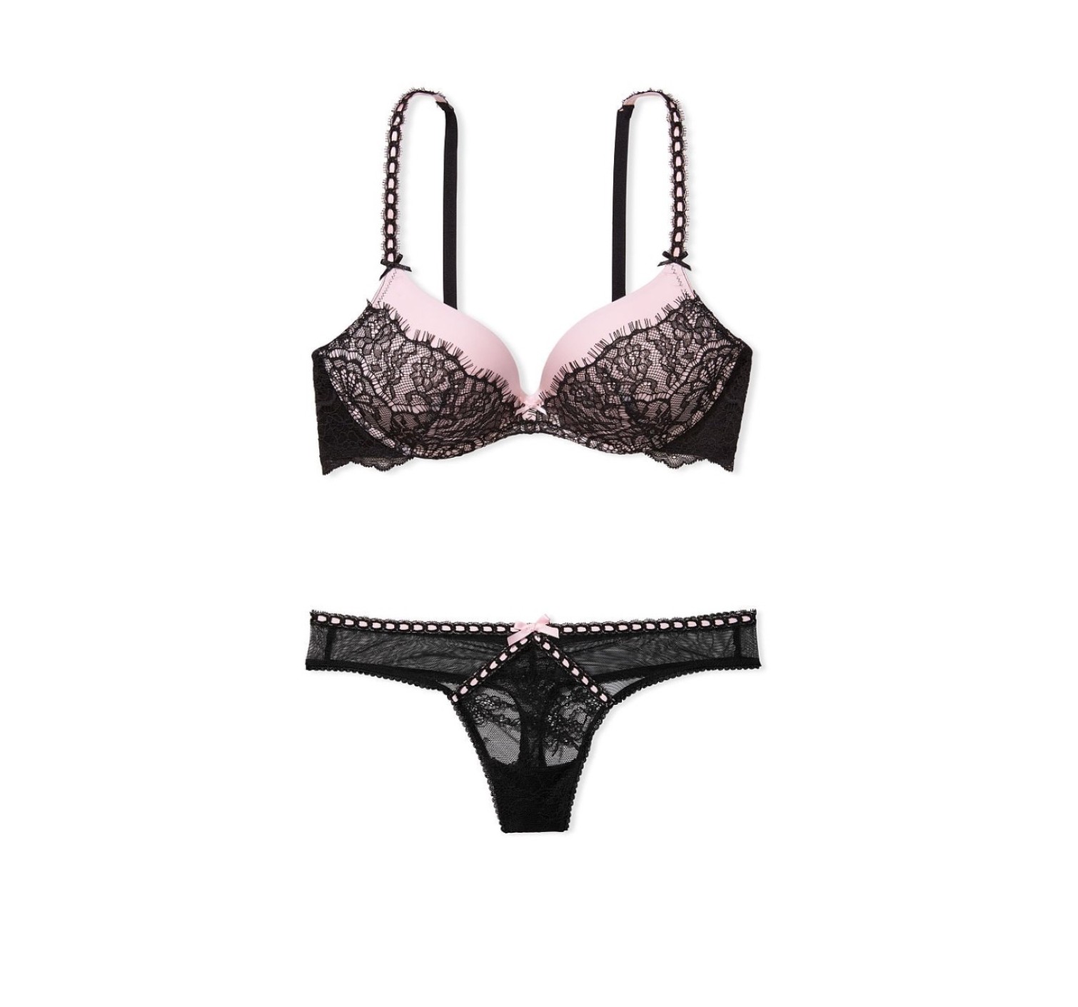 Комплект Dream Angels Pink Lace Push Up Bra Set2