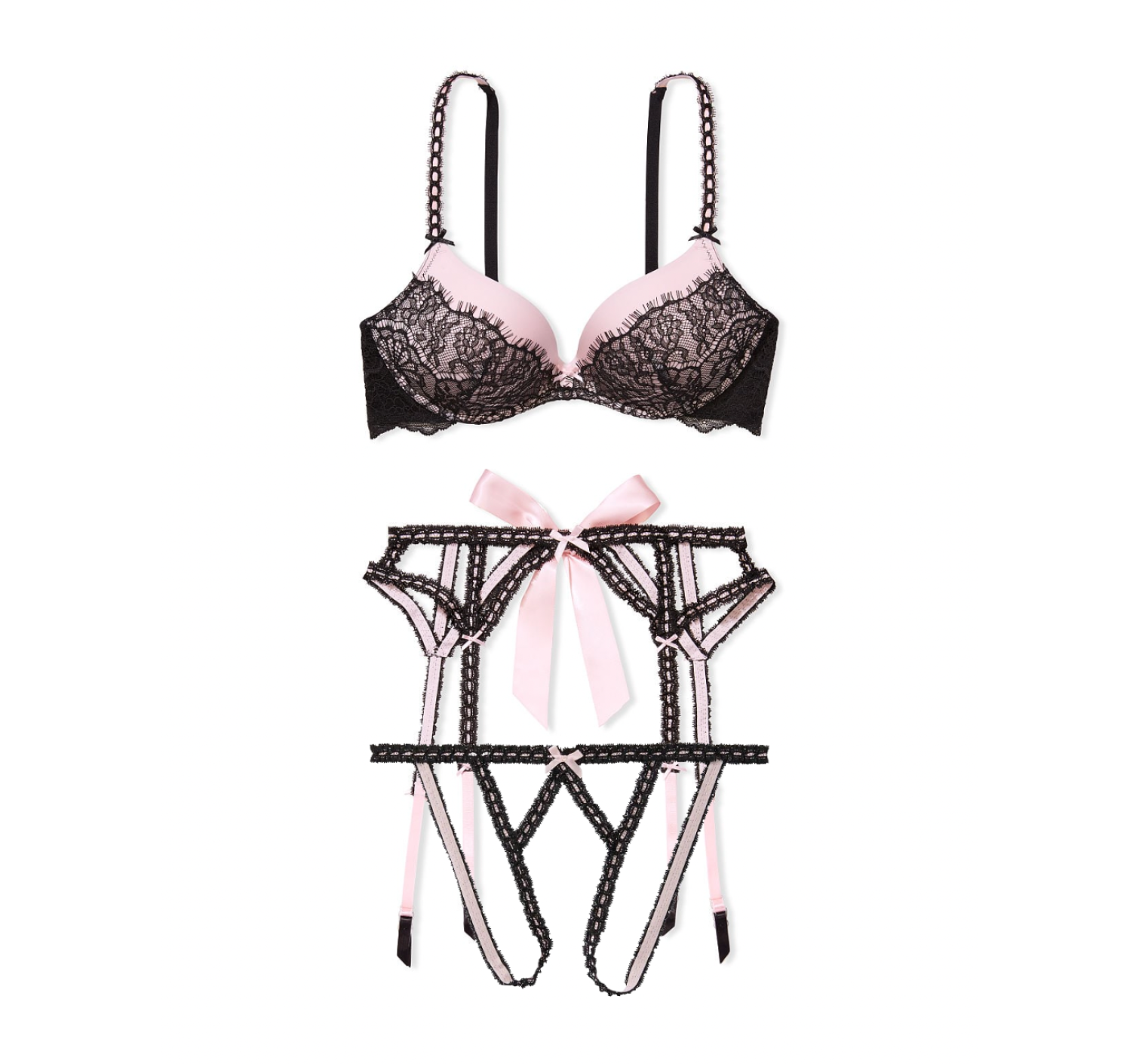 Комплект Dream Angels Pink Lace Push Up Bra Set