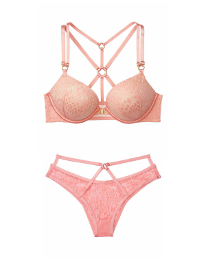 Комплект Bombshell Push Up Bra Snake Lace Coral Set