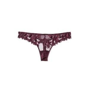 Комплект Floral Purple Embroidered Lace Unlined Demi Bra Set