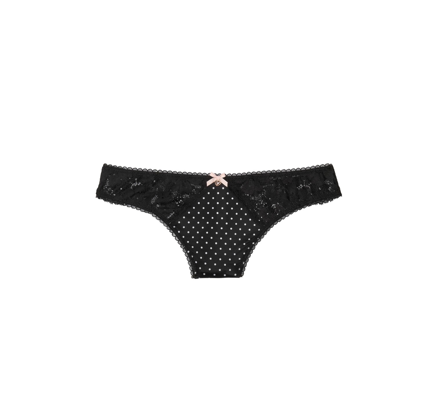 Трусики Black Lace Dot Body By Victoria Thong Panty