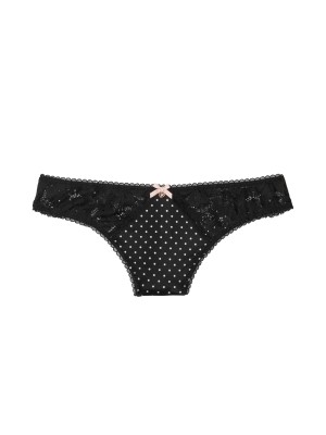 Трусики Black Lace Dot Body By Victoria Thong Panty