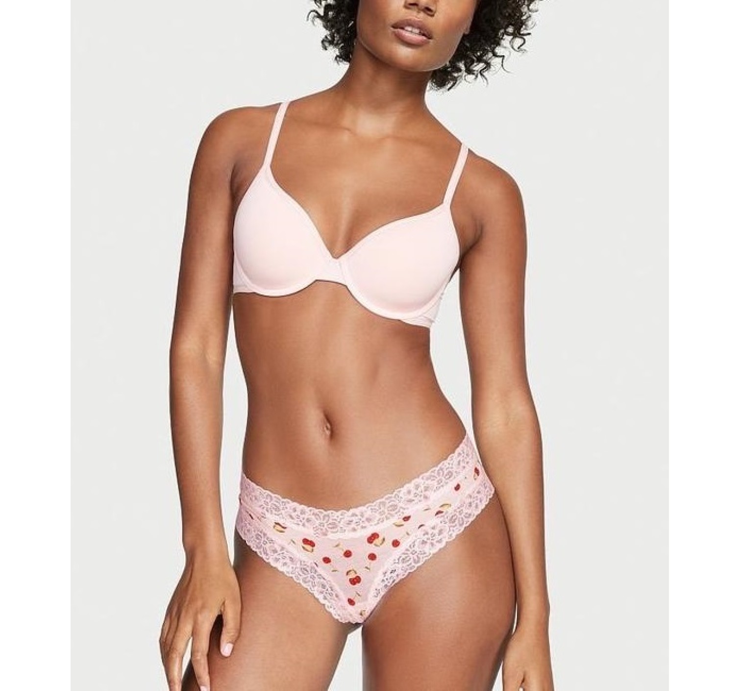 Трусики Cherry Print Lace Waist Cotton Cheeky Panty