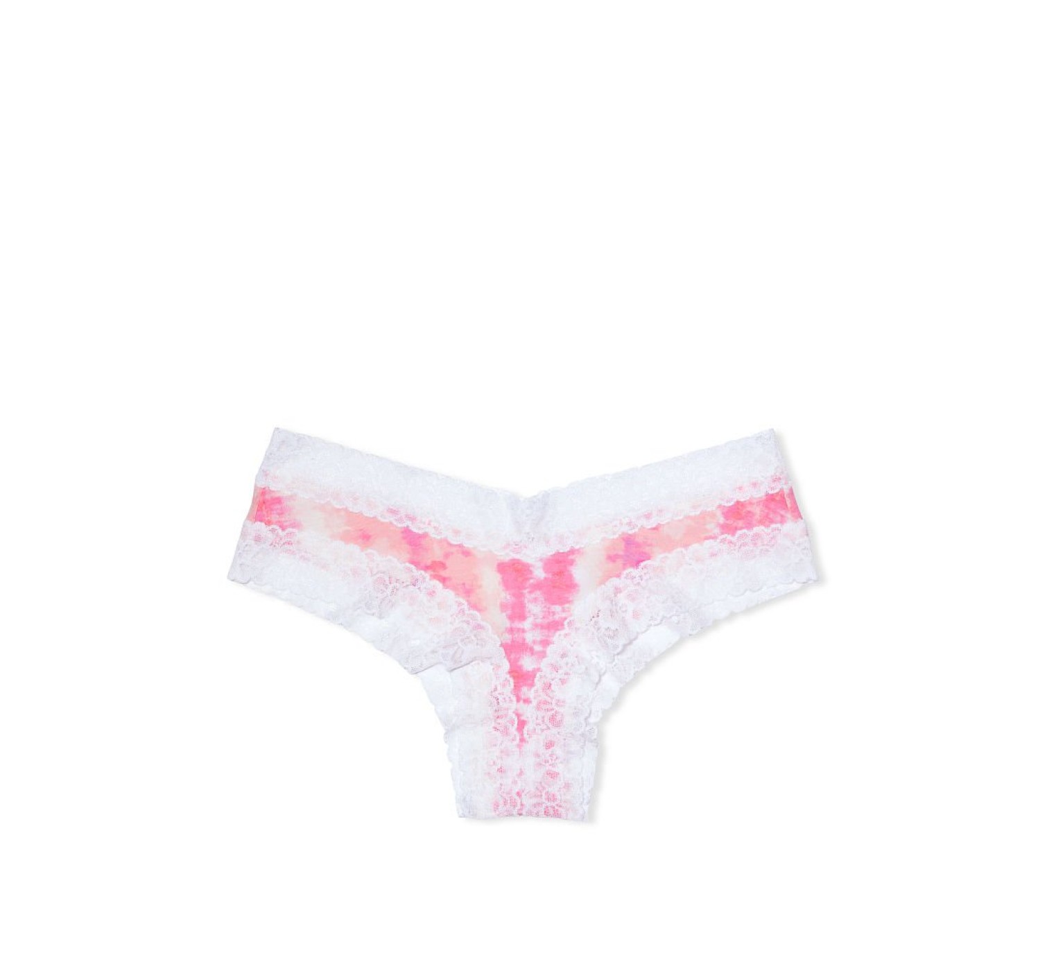 Трусики чики White Print Cotton Lace-waist Cheeky Panty