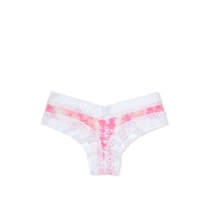 Трусики чики White Print Cotton Lace-waist Cheeky Panty