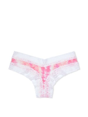 Трусики чики White Print Cotton Lace-waist Cheeky Panty