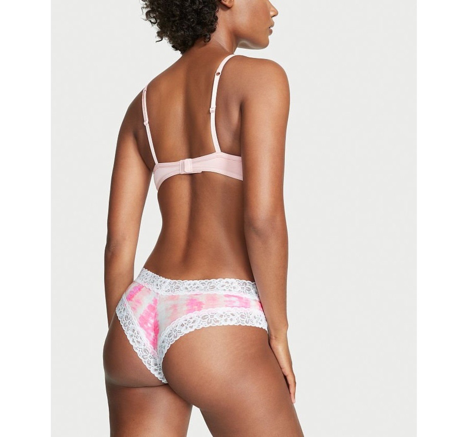 Трусики чики White Print Cotton Lace-waist Cheeky Panty