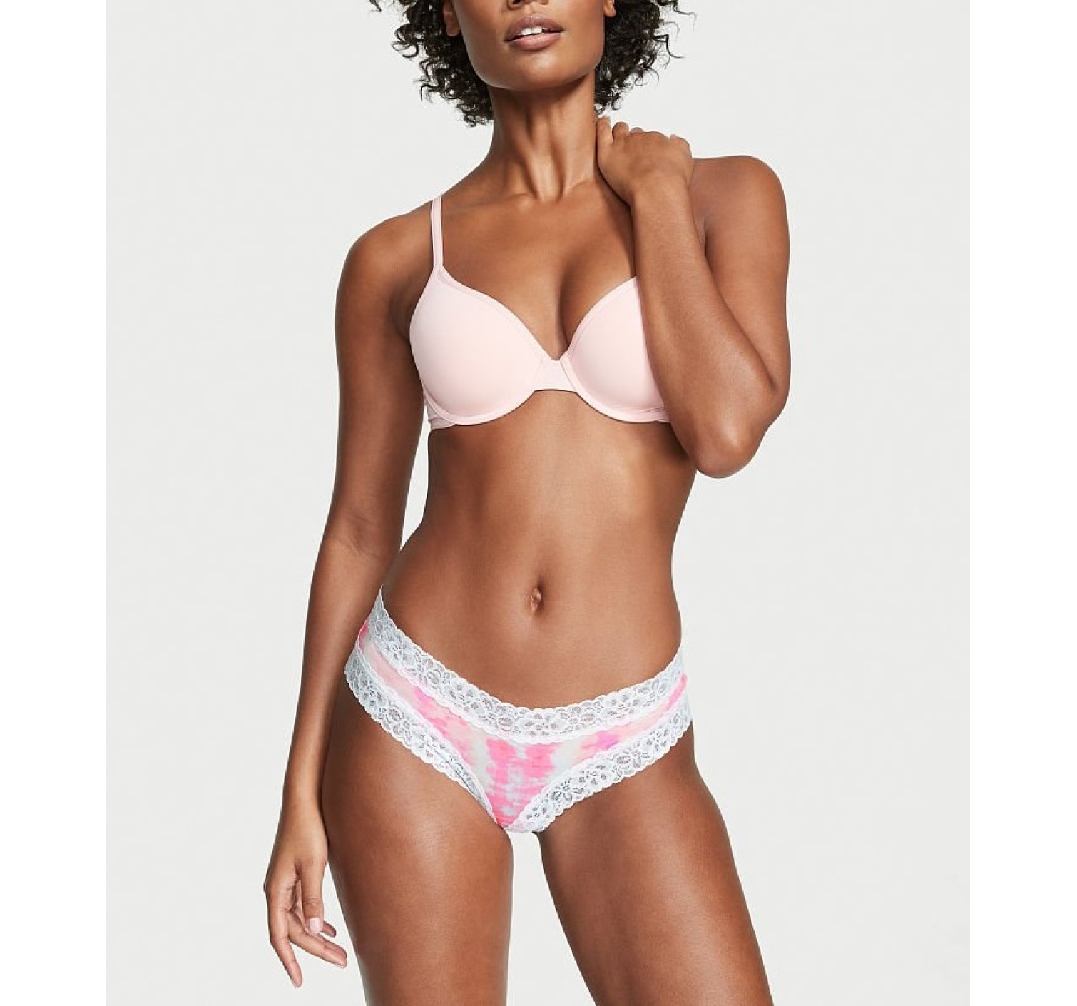 Трусики чики White Print Cotton Lace-waist Cheeky Panty