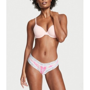 Трусики чики White Print Cotton Lace-waist Cheeky Panty