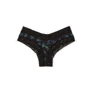 Трусики Black Print Butterfly Lace Waist Cotton Cheeky Panty