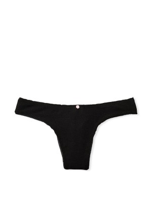 Трусики Black Cotton Thong Panty