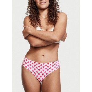 Трусики White Heart Print No-show Thong Panty