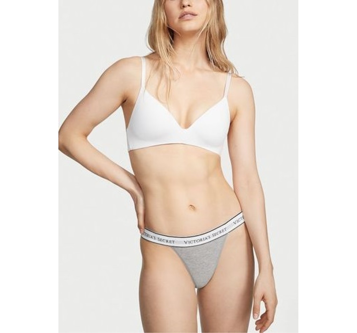 Трусики Grey Cotton Logo Tanga Panty 
