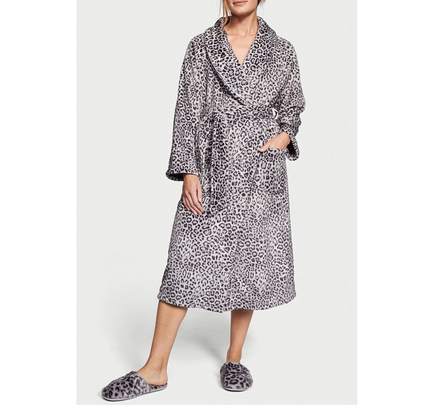Халат Long Cosy Robe White Leopard
