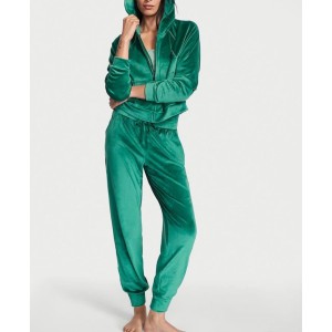 Велюровий спортивний костюм Diamanté Inset Velour Deepest Green Graphic