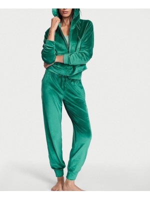 Велюровый спортивный костюм Diamanté Inset Velour Deepest Green Graphic