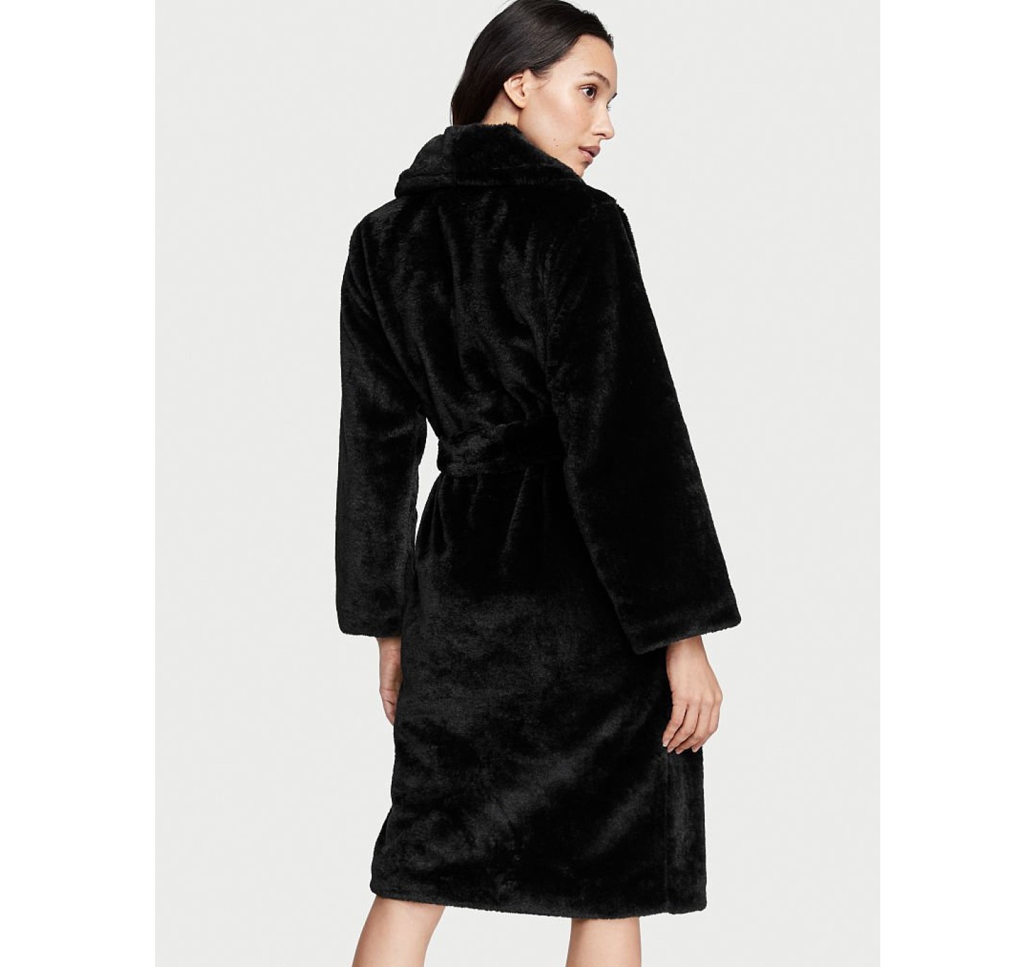 Халат Short Faux Fur Robe Black