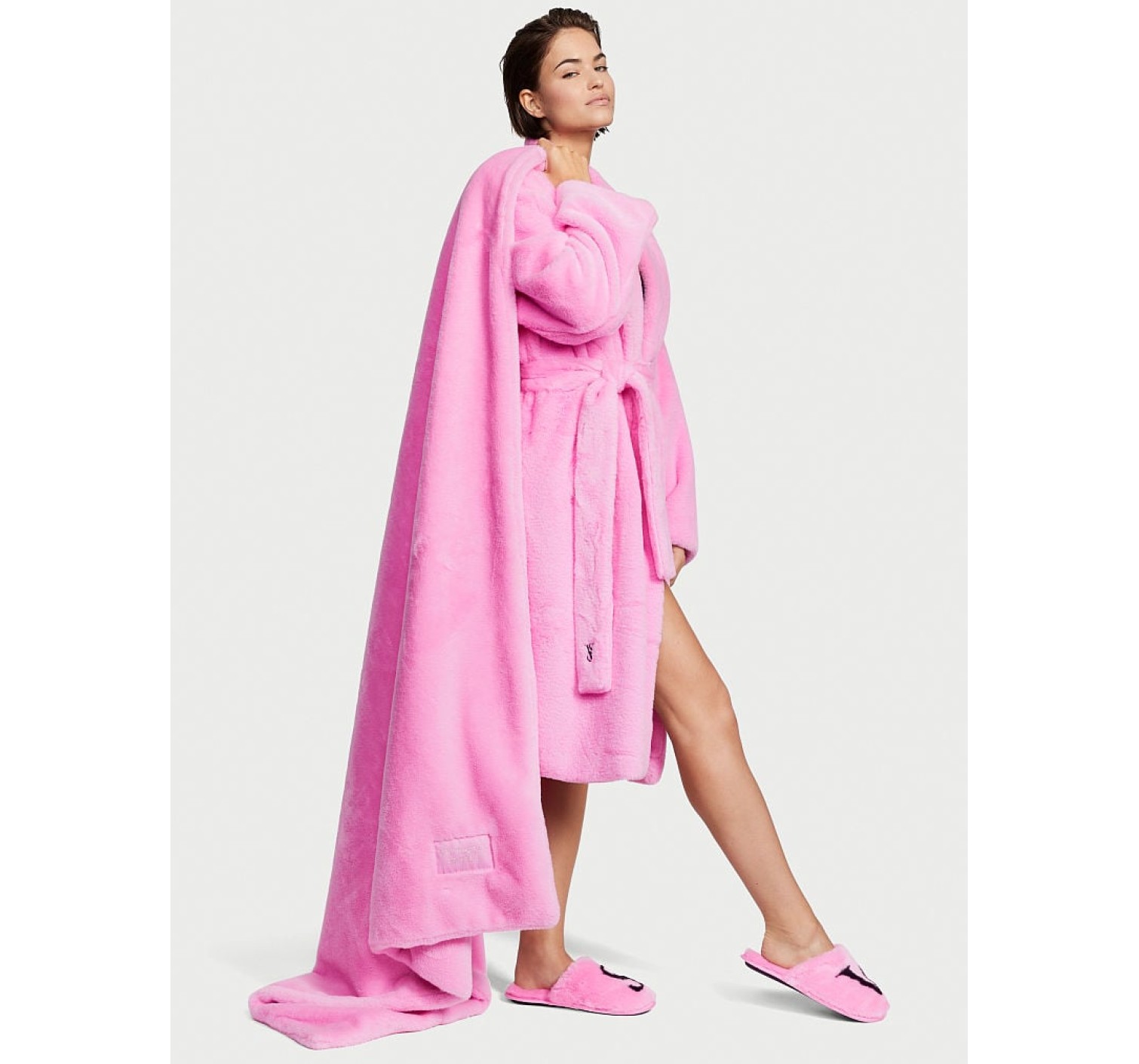 Халат Виктория Сикрет Short Faux Fur Robe Angel Pink