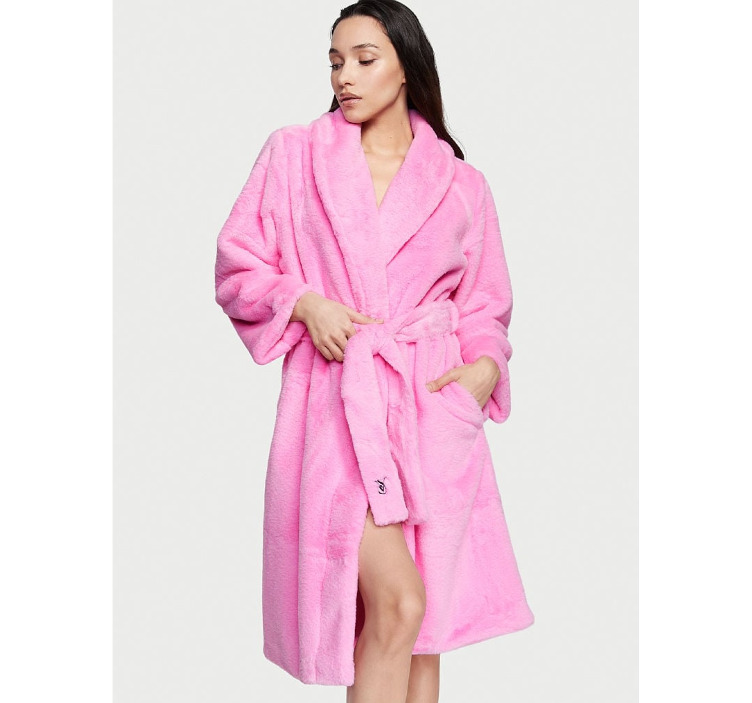 Халат Виктория Сикрет Short Faux Fur Robe Angel Pink
