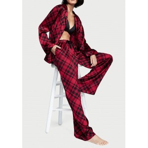 Піжама Satin Long Pajama Set Victoria's Secret Red Plaid