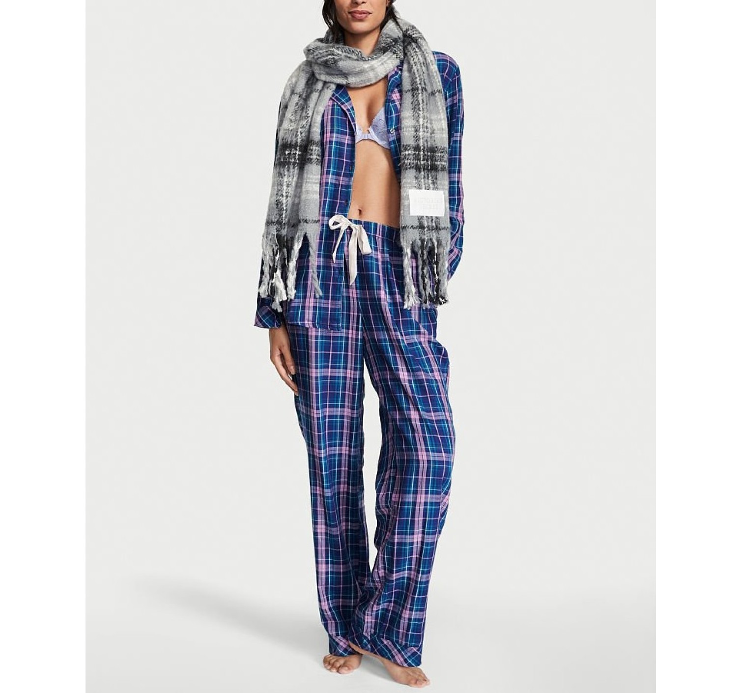 Пижама Flannel Long Pj Set Lilac Plaid