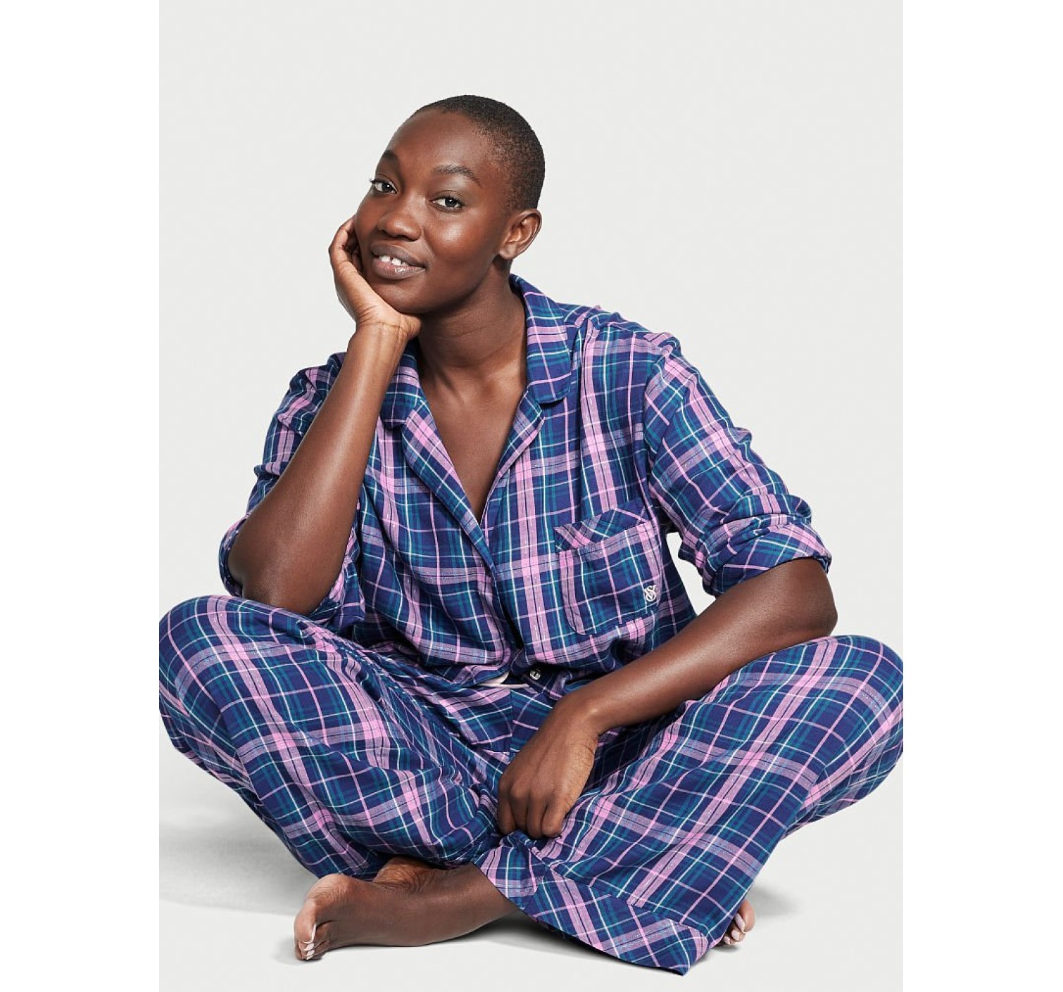 Пижама Flannel Long Pj Set Lilac Plaid