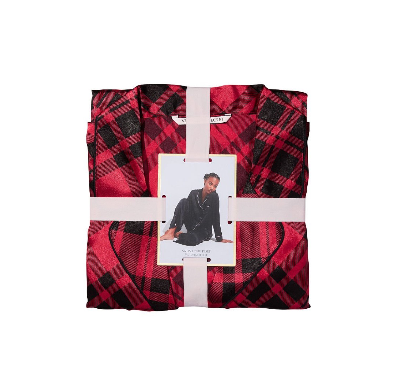Піжама Satin Long Pajama Set Victoria's Secret Red Plaid