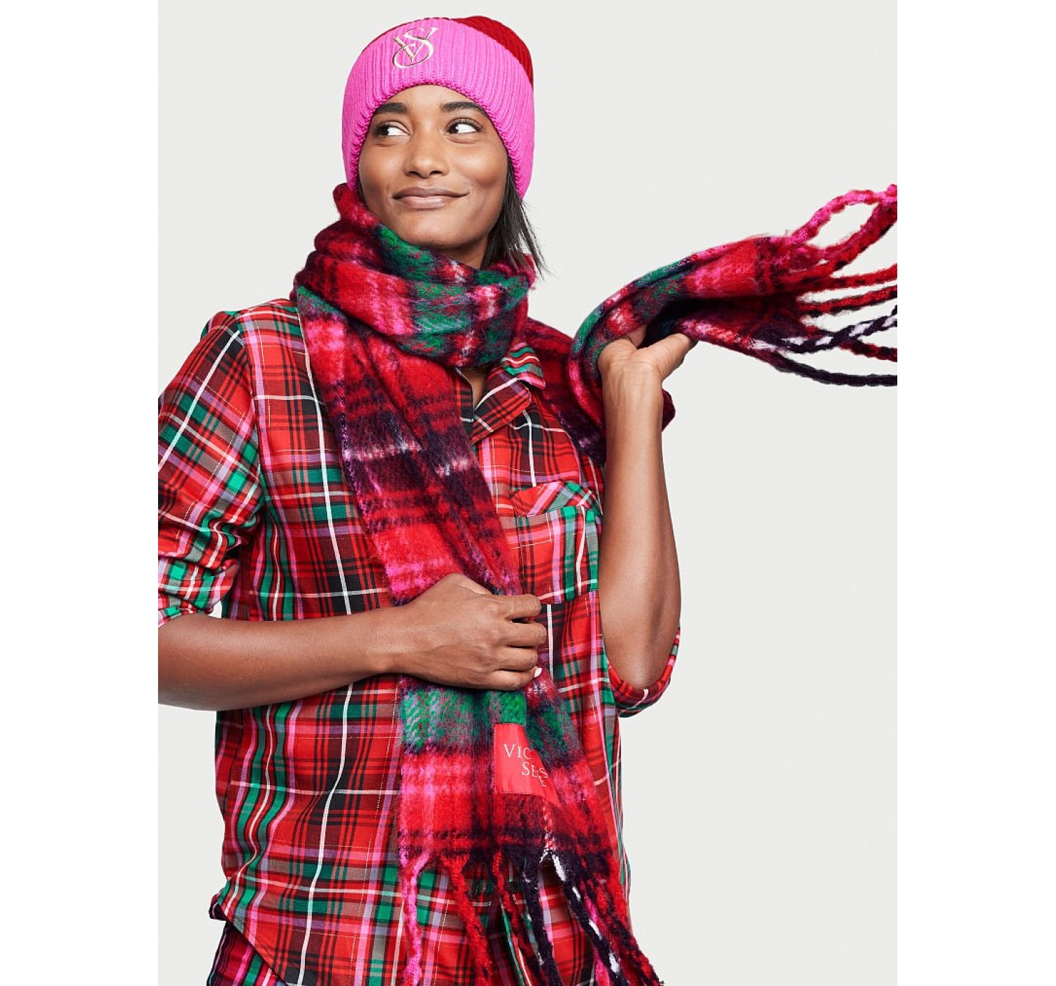 Пижама Victoria’s Secret Flannel Long PJ Set Bright Tartan Plaid