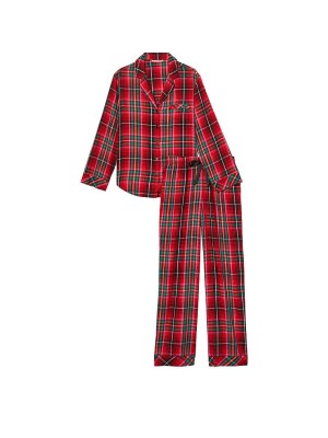 Пижама Victoria’s Secret Flannel Long PJ Set Bright Tartan Plaid