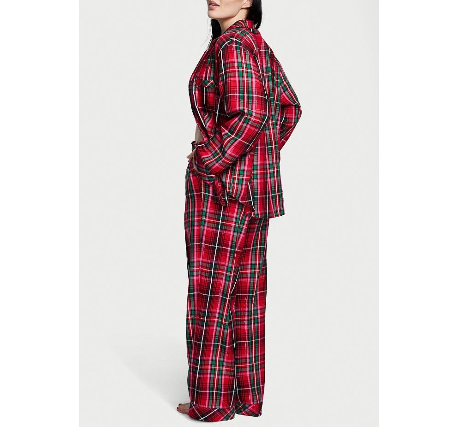 Пижама Victoria’s Secret Flannel Long PJ Set Bright Tartan Plaid