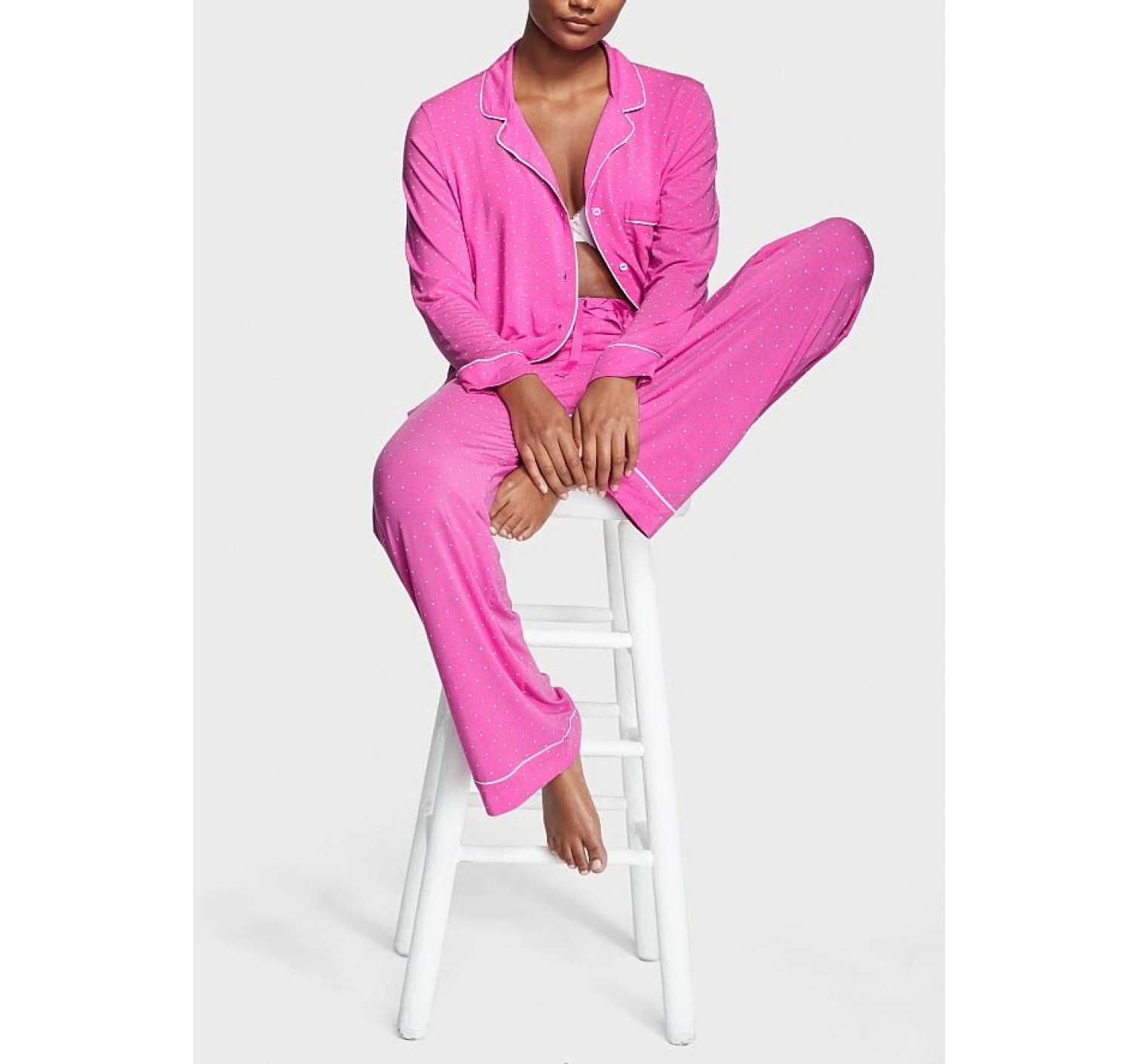 Пижама Modal Long Pajama Set Summer Pink Dot