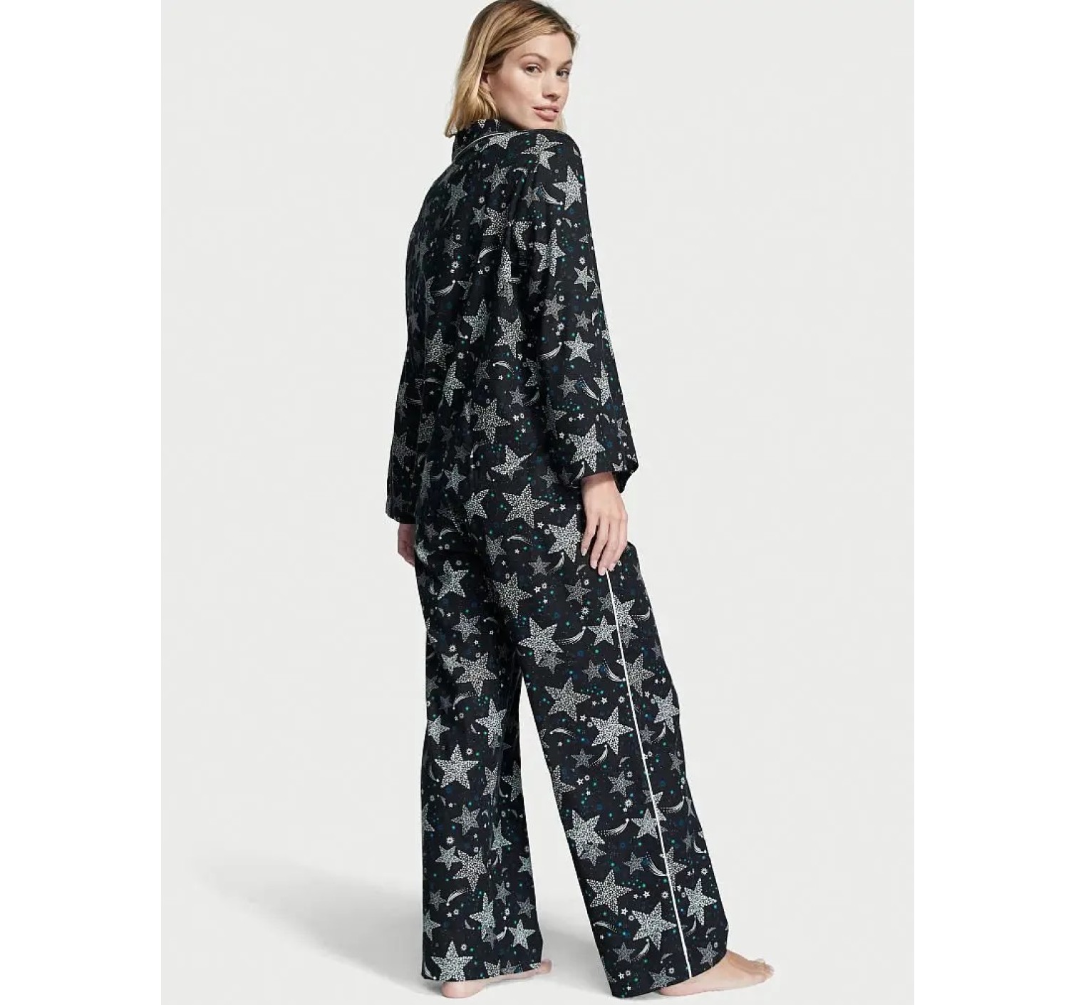 Пижама Flannel Long Pj set Black Stars