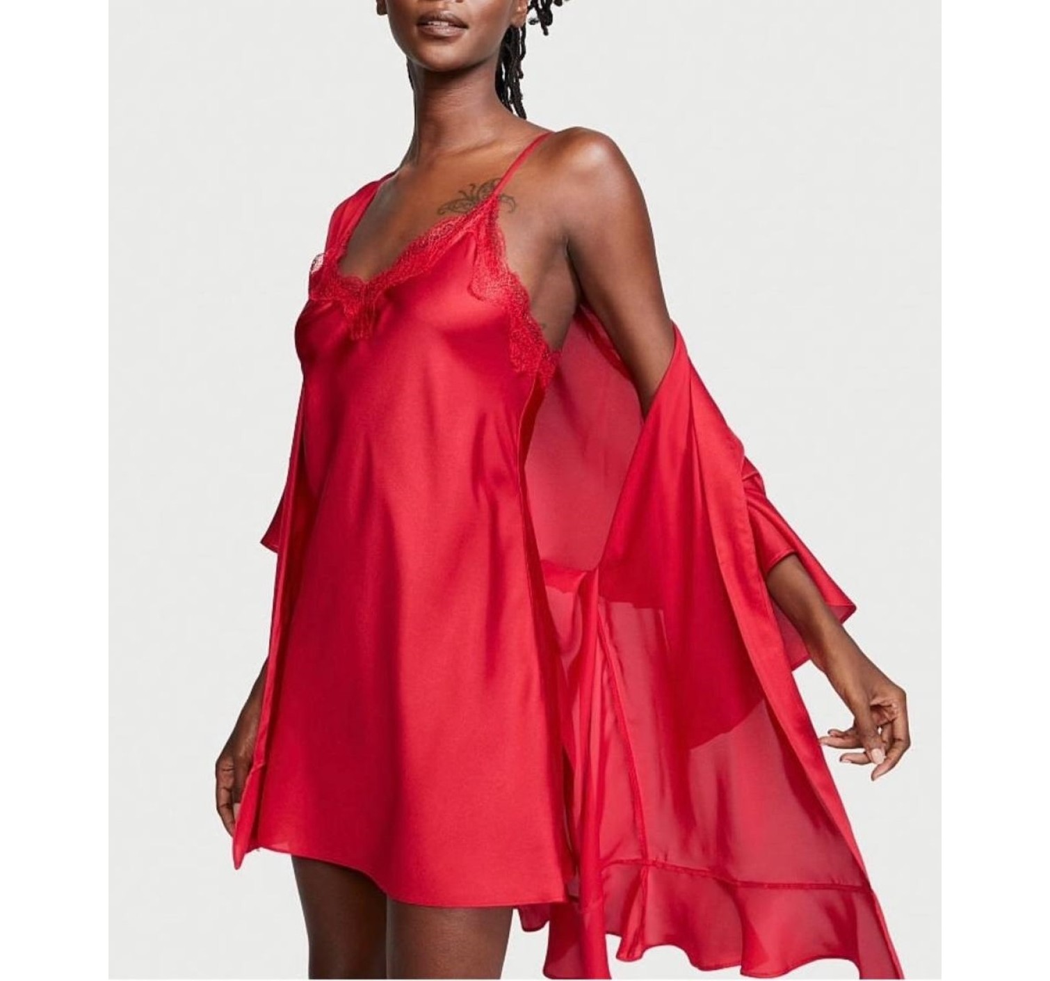 Пеньюар Satin Slip Dress Lipstick Victoria’s Secret