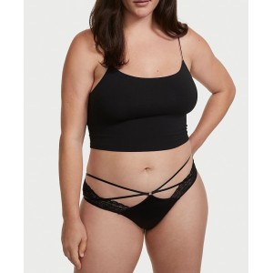 Трусики Strappy Lace Cheeky Panty Black