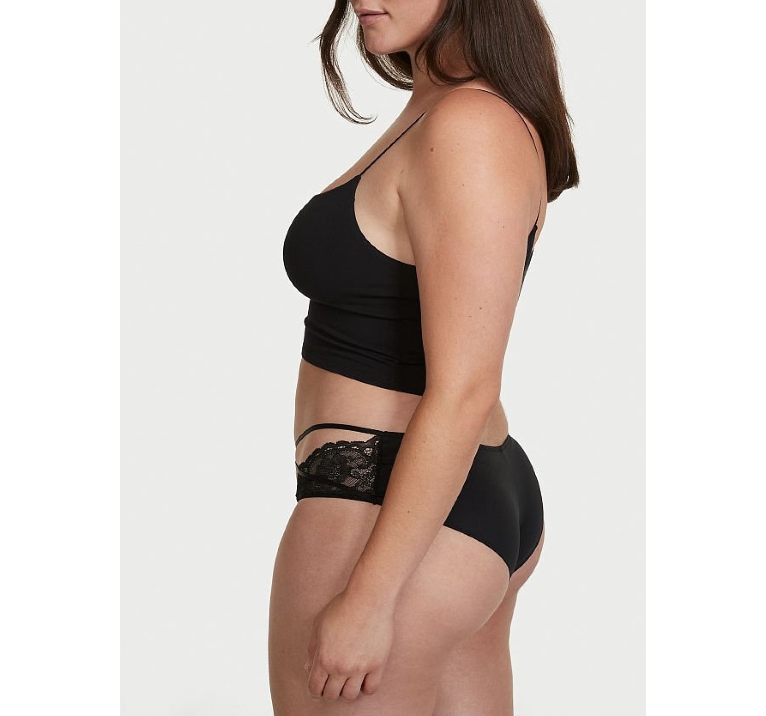 Трусики Strappy Lace Cheeky Panty Black
