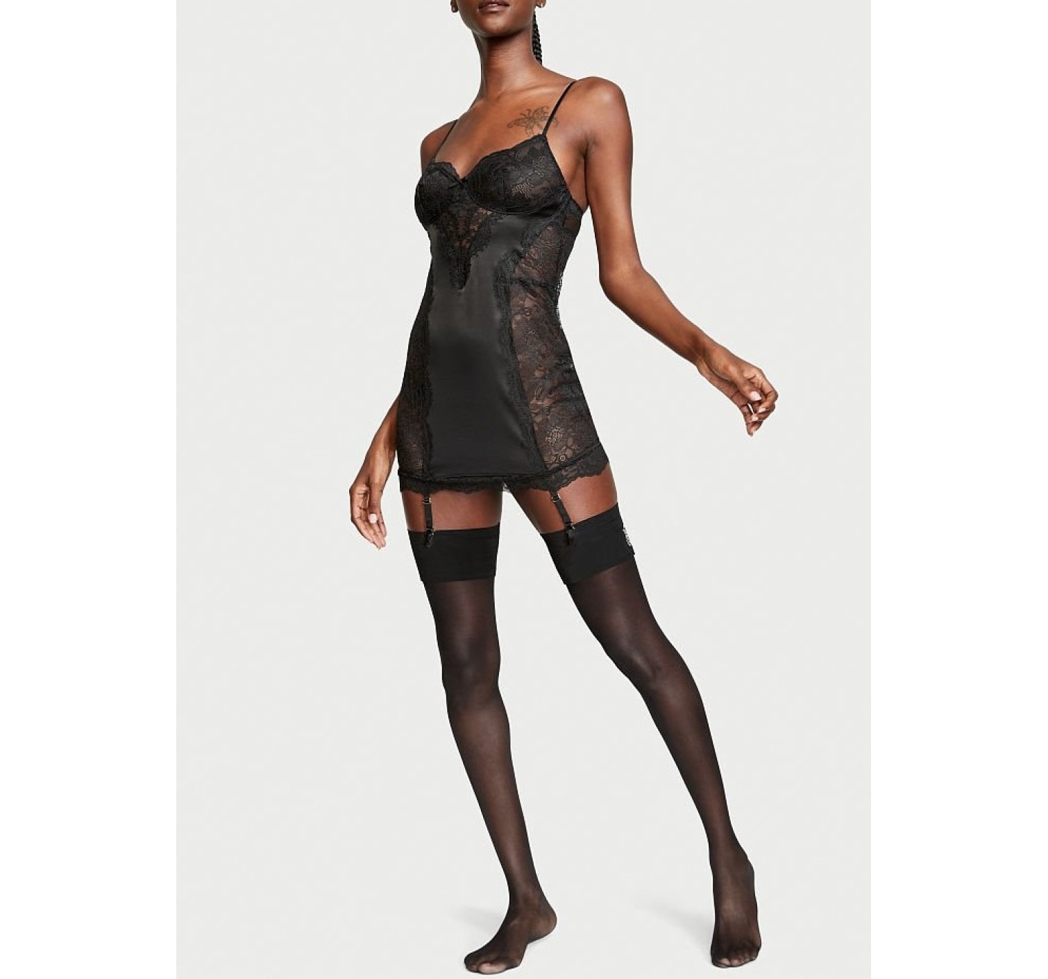 Чулки Crystal Logo Thigh Highs Black