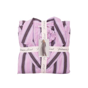 Пижама Victoria’s Secret Flannel Long PJ Set Black Stripes