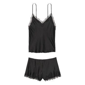 Сатинова піжама Satin Short Lace-Trim Cami Set