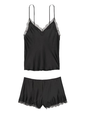 Сатинова піжама Satin Short Lace-Trim Cami Set