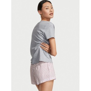 Піжама Victoria's Secret Grey Cotton Short Tee-jama Floral print