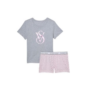 Піжама Victoria's Secret Grey Cotton Short Tee-jama Floral print