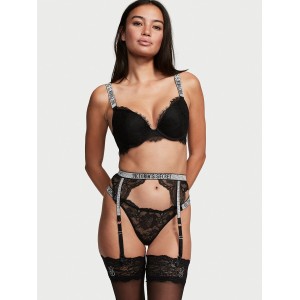 Пояс Victoria's Secret VERY SEXY Shine Strap Garter Belt Black Lace