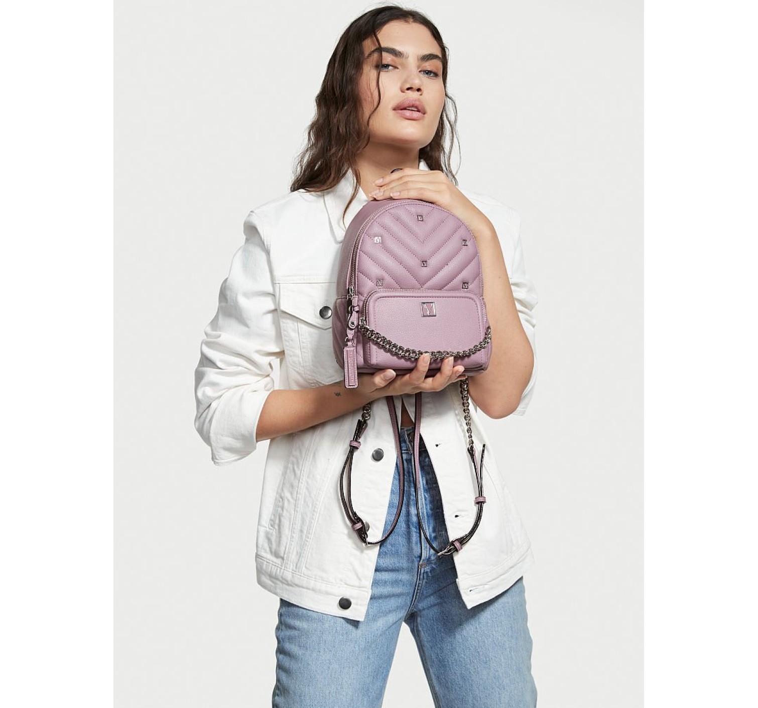  Рюкзак Victoria’s Secret The Victoria Small Backpack Mauve Stud