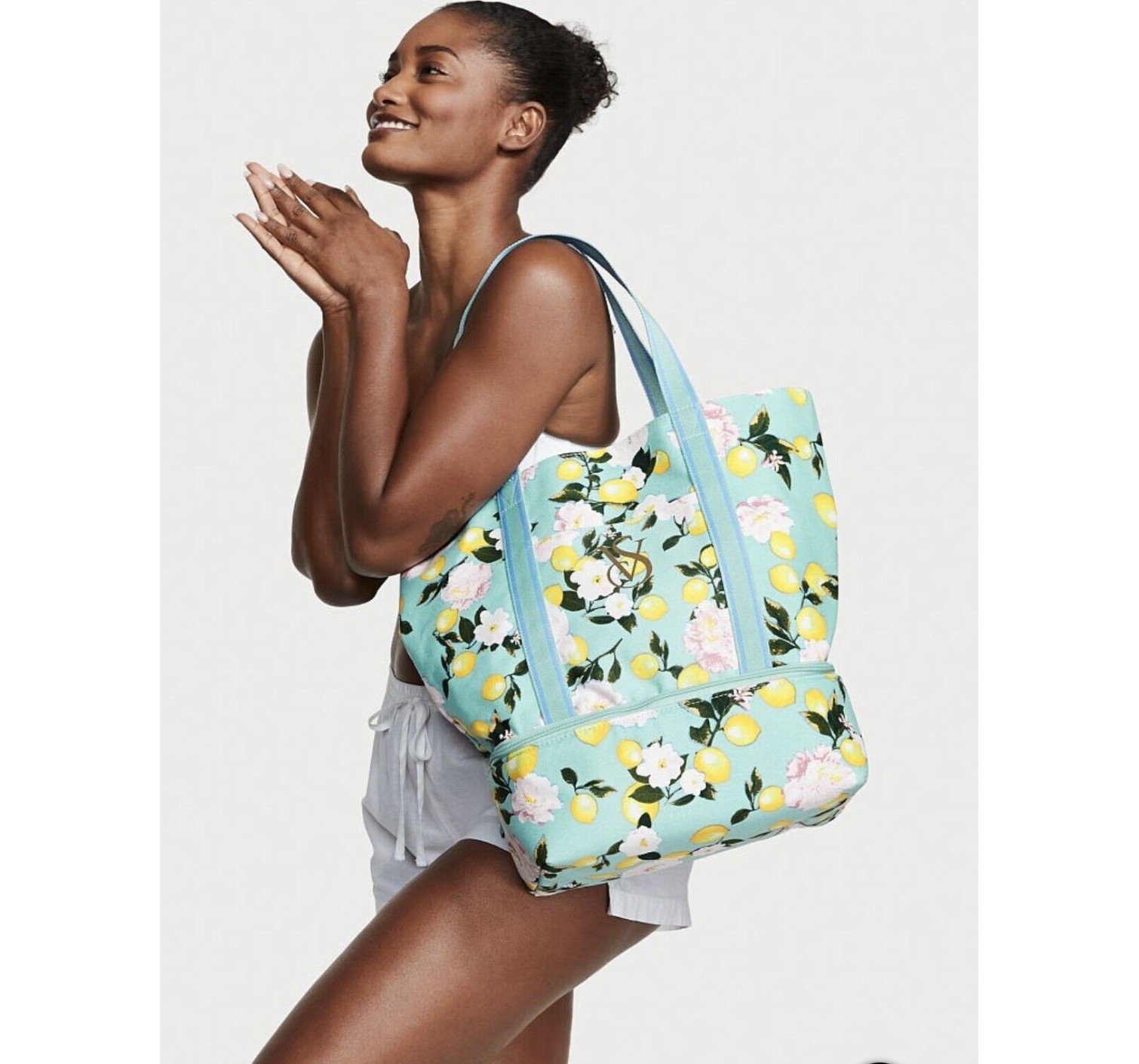 Пляжная сумка Cooler Tote Bag Swim Picnic Beach Lemons Blue